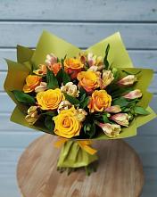Букет цветов из:  Альстромерии и Розы в Фирово