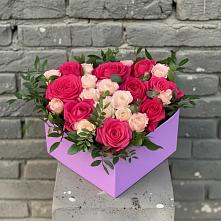 Цветочная композиция из Розы в коробке в Фирово