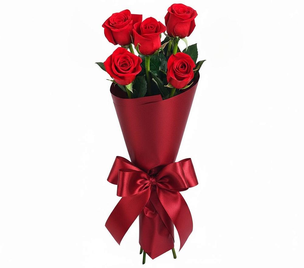 Букет 5 Красных роз Эдлесс Лав в Фирово
