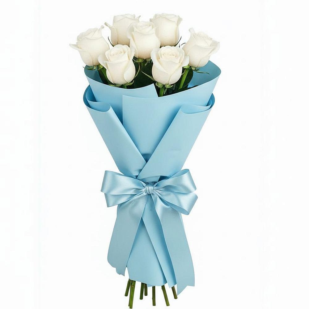 Букет 7 белых роз Проуд в Фирово