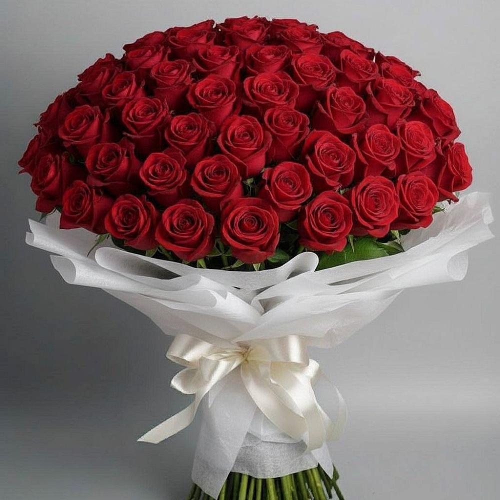 Букет 101 Красная роза Блэк Мэджик в Фирово