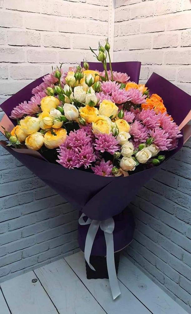 Букет цветов из: Хризантемы и Розы в Фирово
