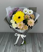 Букет цветов из:  Розы, Герберы и Хризантемы #REPLACE_PRED# Фирово