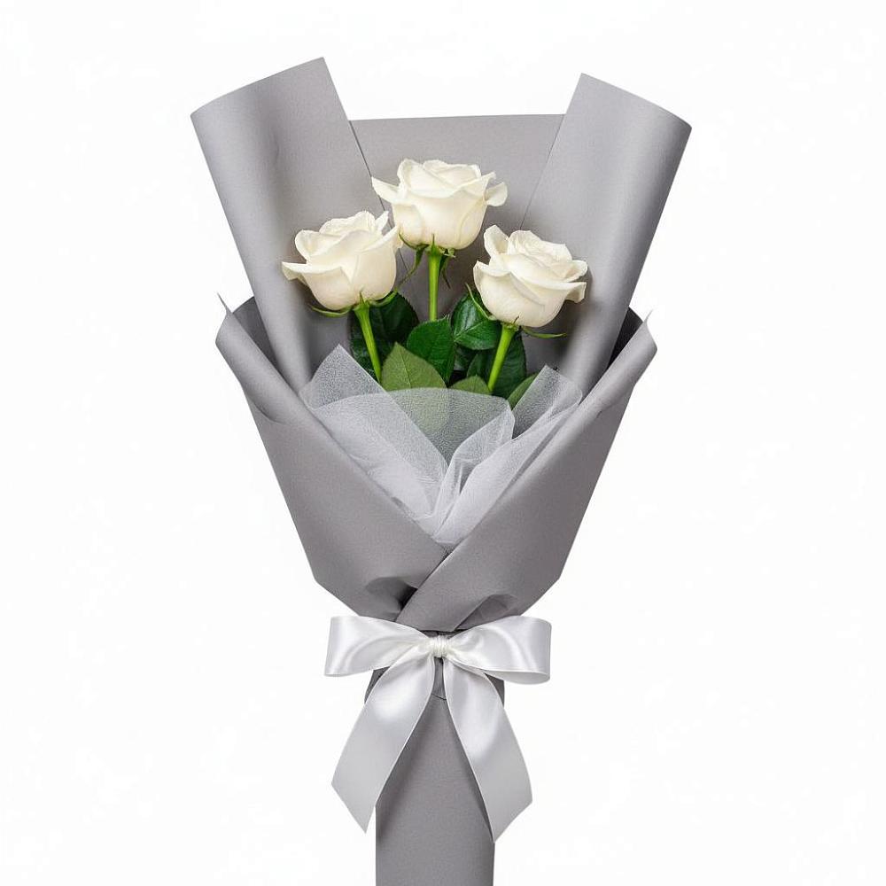 Букет 3 белые розы в Фирово