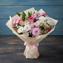 Букет цветов из:  Хризантемы, Альстромерии и Розы в Фирово