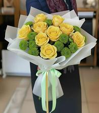 Букет цветов из:  Хризантемы и Розы в Фирово