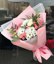 Букет цветов из:  Розы, Лизиантусы и Хризантемы в Фирово