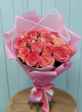 Букет 15 Розовых роз Равель в Фирово