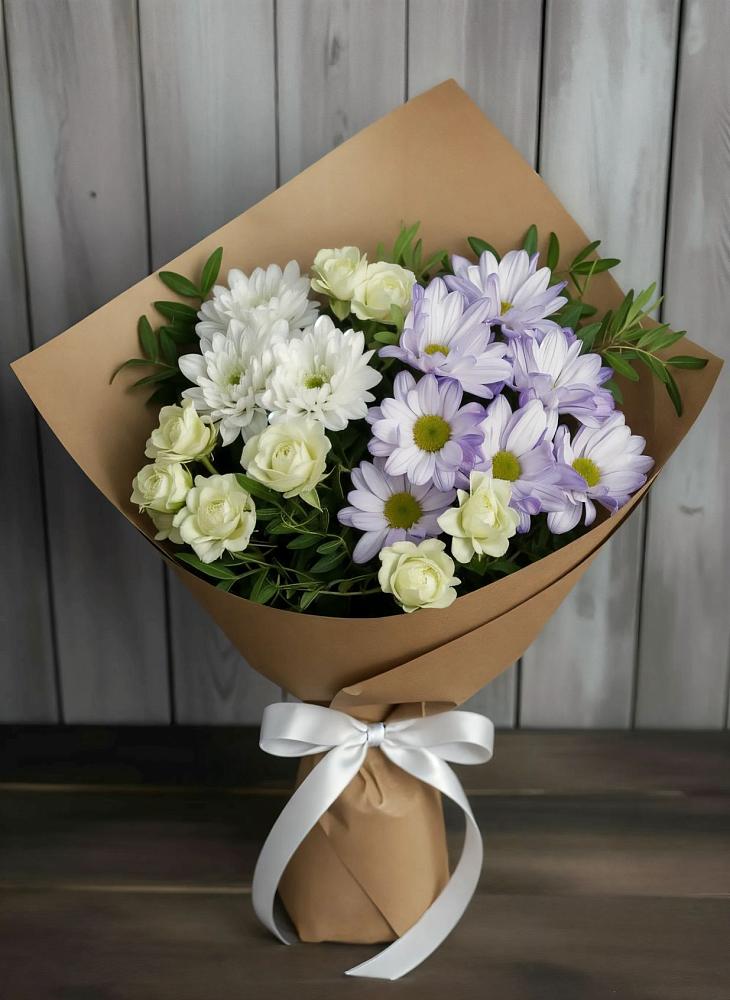 Букет цветов из: Хризантемы и Розы в Фирово